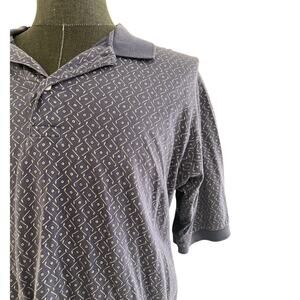 Vintage Lands' End Golf Club Design Short Sleeve Polo Shirt Purple Size Large SG